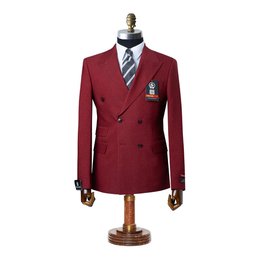 Dutch | Burgundy Double-Breasted 2-Piece Tailored-Fit Suit