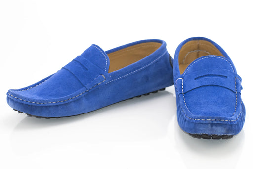 Royal Blue Suede Penny Loafer - Vamp, Toe, Outsole