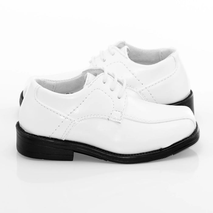 White Leather Derby Kid's Lace-Ups