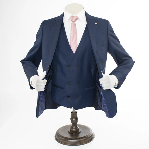 Men's Midnight Blue Twill 3-Piece Suit