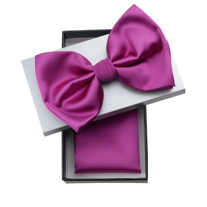 Hot Pink Solid Pre-Tie Satin Bow Tie