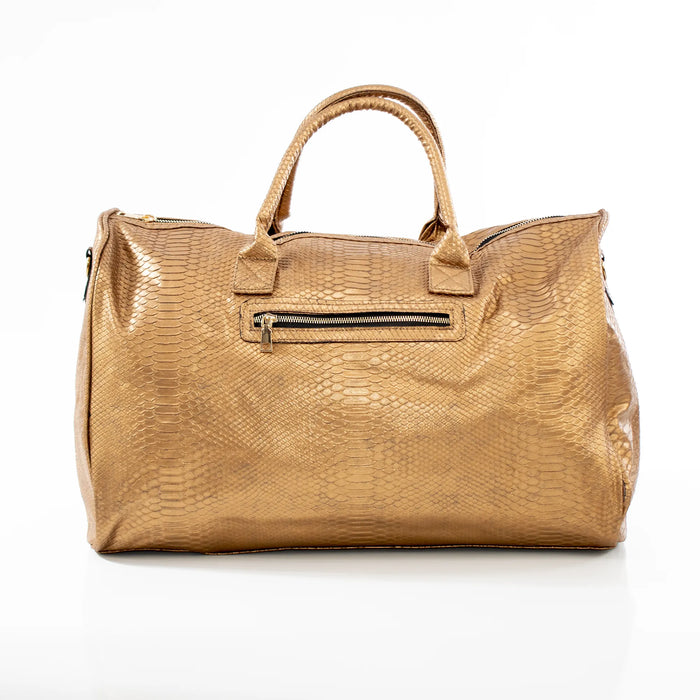 Pale Gold Leather Travel Bag