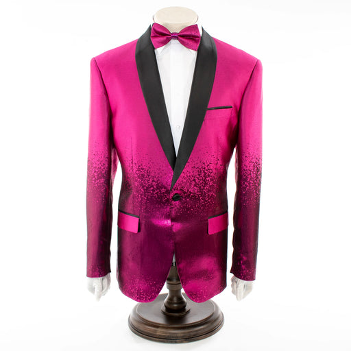 Men's Fuchsia Pink Metallic Gradient Regular-Fit Jacket