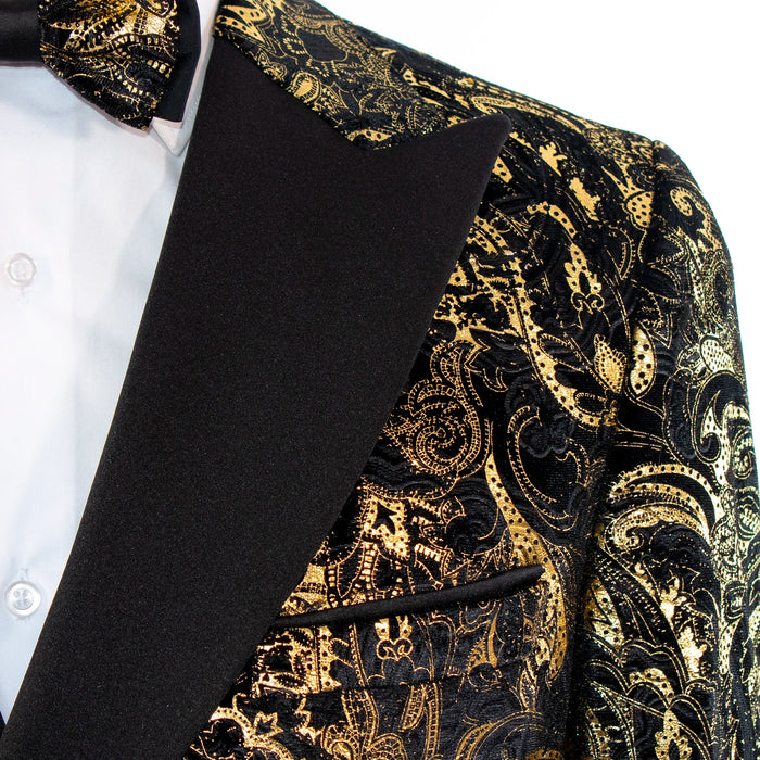 Monte | Gold Paisley 3-Piece Tailored-Fit Tuxedo
