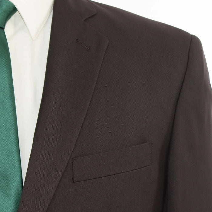 Men's Dark Brown 3-Piece Suit With Notch Lapels