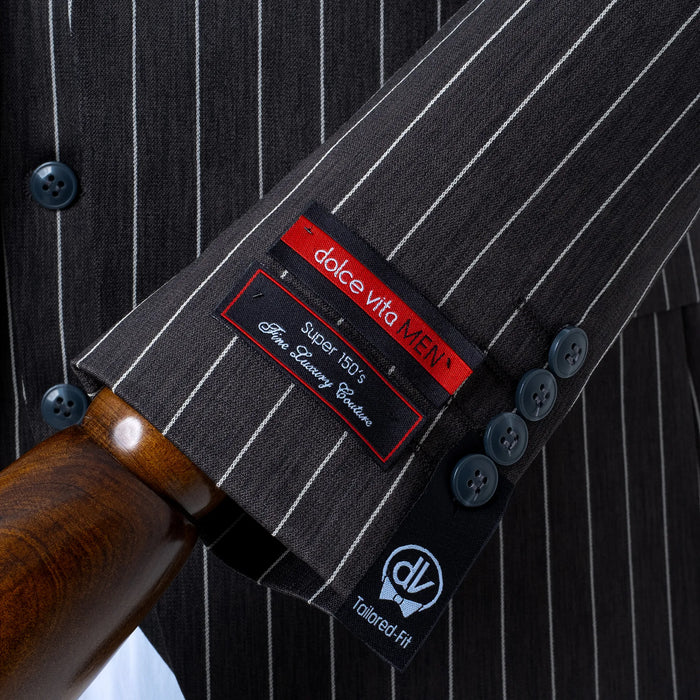 Chauncey | Charcoal Pinstripe 3-Piece Tailored-Fit Suit