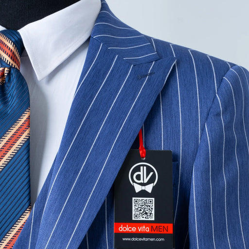 Chauncey | Royal Blue Pinstripe 3-Piece Tailored-Fit Suit