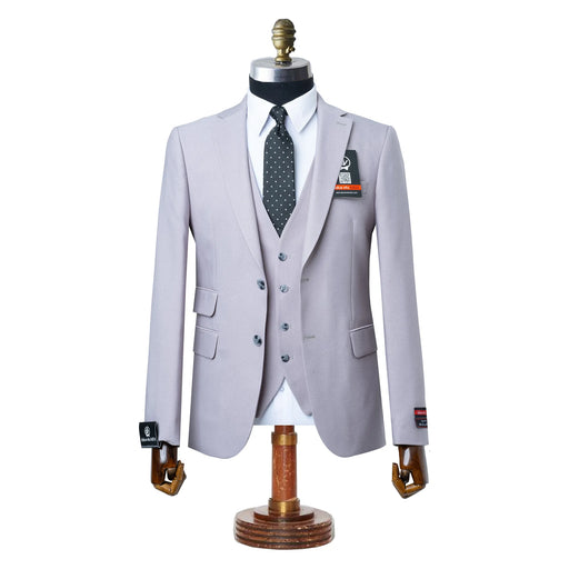 Ezekial | Gray Solid 3-Piece Tailored-Fit Suit