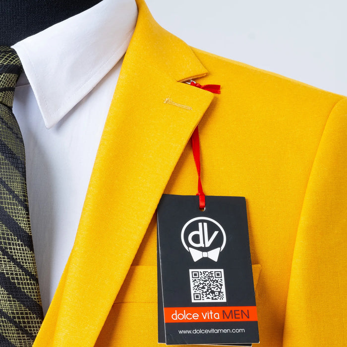 Ezekial | Mustard Solid 3-Piece Tailored-Fit Suit