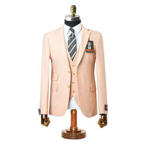 Ezekial | Tan Solid 3-Piece Tailored-Fit Suit