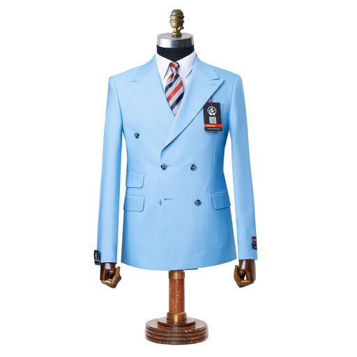 Dutch | Blue Double-Breasted 2-Piece Tailored-Fit Suit