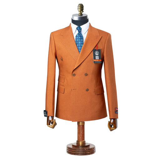 Dutch | Brown Double-Breasted 2-Piece Tailored-Fit Suit