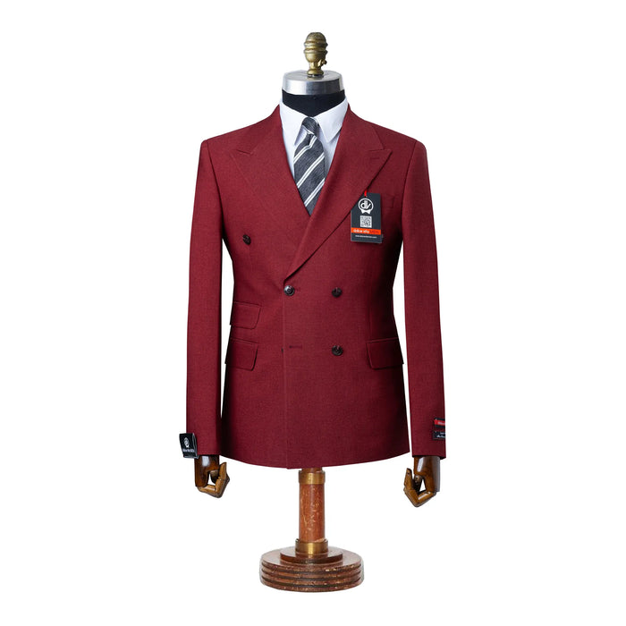 Dutch | Burgundy Double-Breasted 2-Piece Tailored-Fit Suit