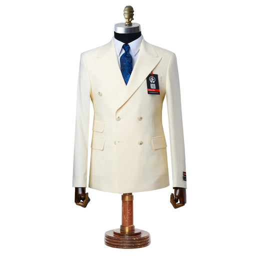 Dutch | Cream Double-Breasted 2-Piece Tailored-Fit Suit