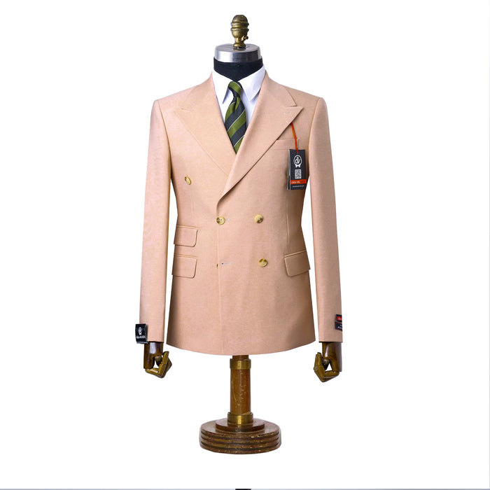 Dutch | Tan Double-Breasted 2-Piece Tailored-Fit Suit