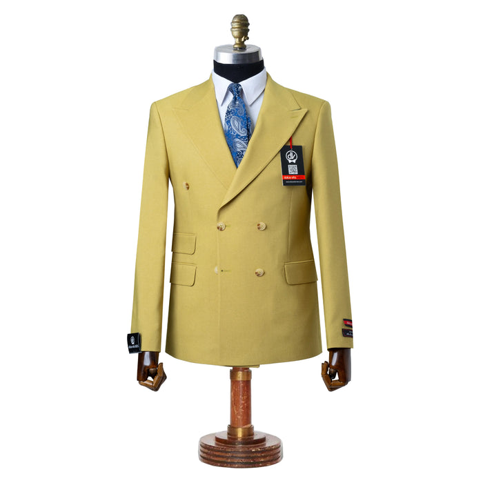 Dutch | Olive Double-Breasted 2-Piece Tailored-Fit Suit