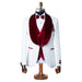 Gianni | White with Burgundy Velvet Lapel 3-Piece Tailored-Fit Tuxedo