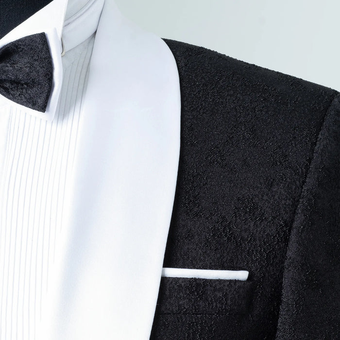 Carlo | Black and White Satin 2-Piece Tailored-Fit Tuxedo