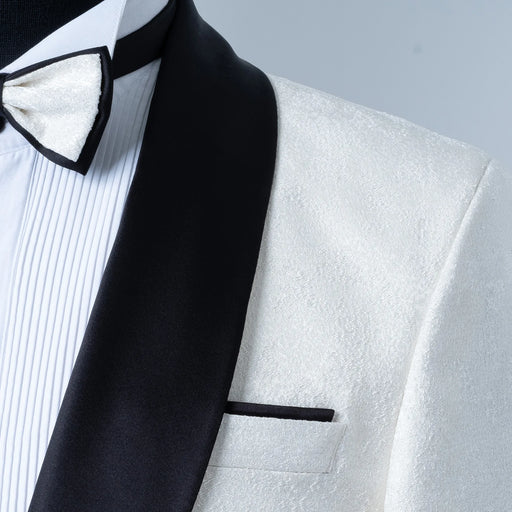 Carlo | White and Black Satin 2-Piece Tailored-Fit Tuxedo