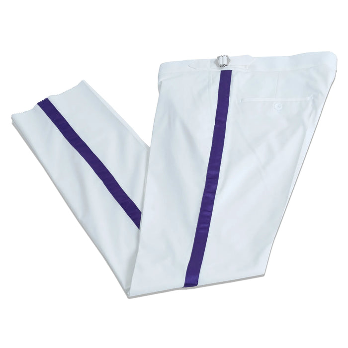 Carlo | White and Purple Satin 2-Piece Tailored-Fit Tuxedo