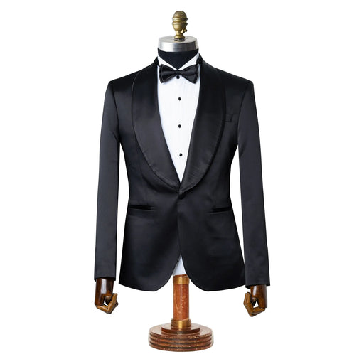 Laurent | Black Tailored-Fit Tuxedo Jacket