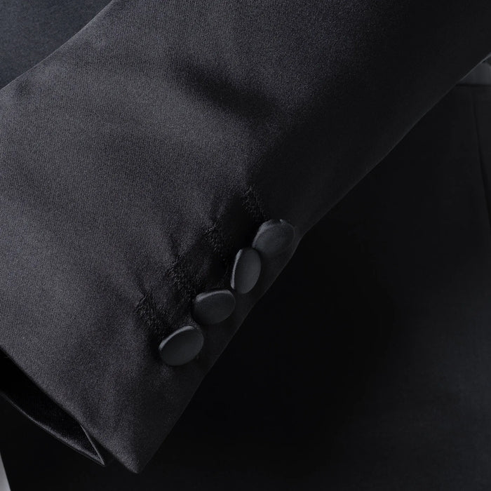 Laurent | Black Tailored-Fit Tuxedo Jacket
