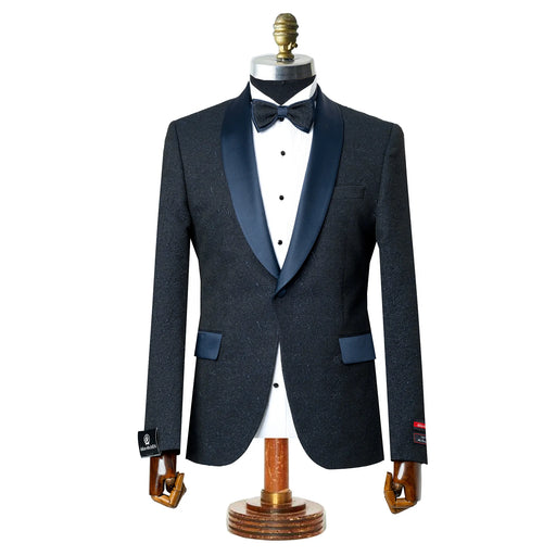 Cedric | Navy Blue Splash Tailored-Fit Jacket