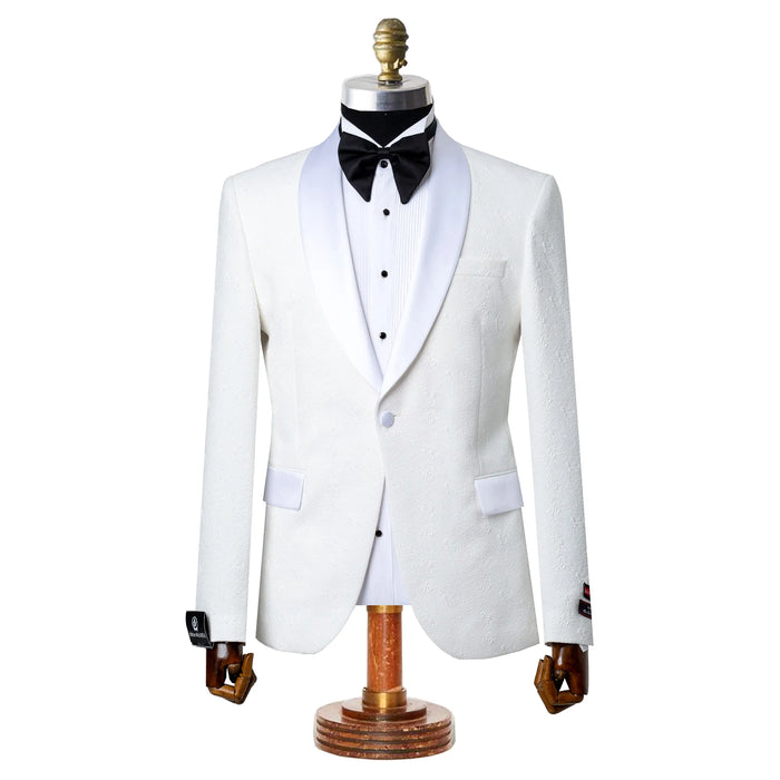Cedric | White Splash Tailored-Fit Jacket