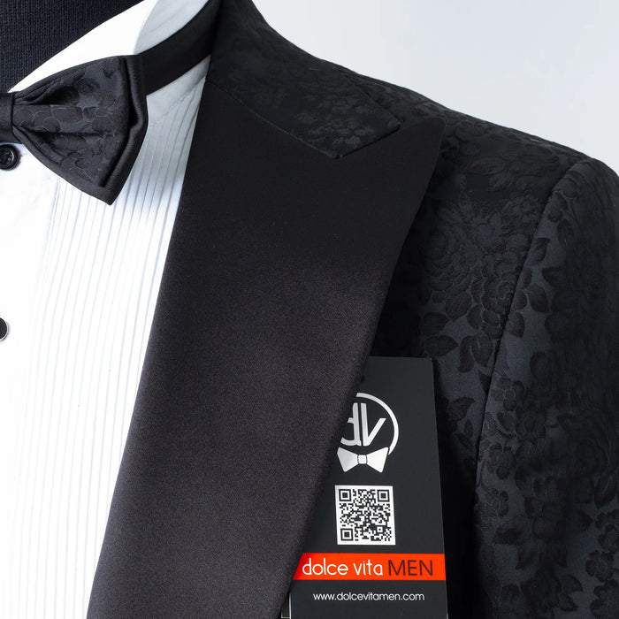 Julius | Black Floral 3-Piece Tailored-Fit Tuxedo