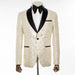 Beige Marbled Metallic 3-Piece Tailored-Fit Tuxedo