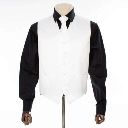 White Vest with Matching Necktie and Hanky