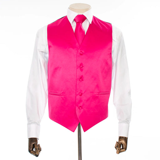 Fuchsia Vest with Matching Necktie and Hanky