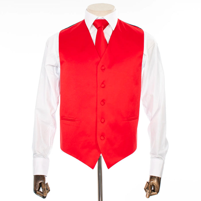Red Vest with Matching Necktie and Hanky