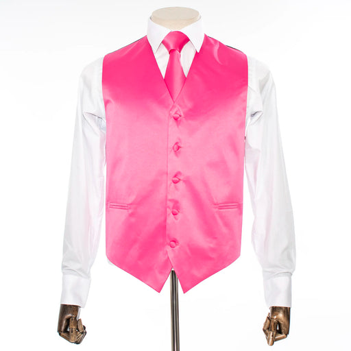 Bubblegum Pink Vest with Matching Necktie and Hanky