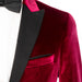 Burgundy Slim-Fit Velvet Tuxedo Jacket
