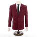 Men's Solid Burgundy 2-Piece Slim-Fit Suit