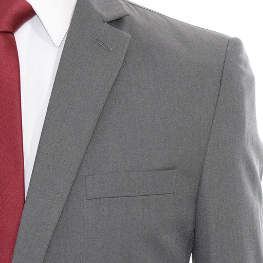 Men's Solid Charcoal Gray 2-Piece Slim-Fit Suit