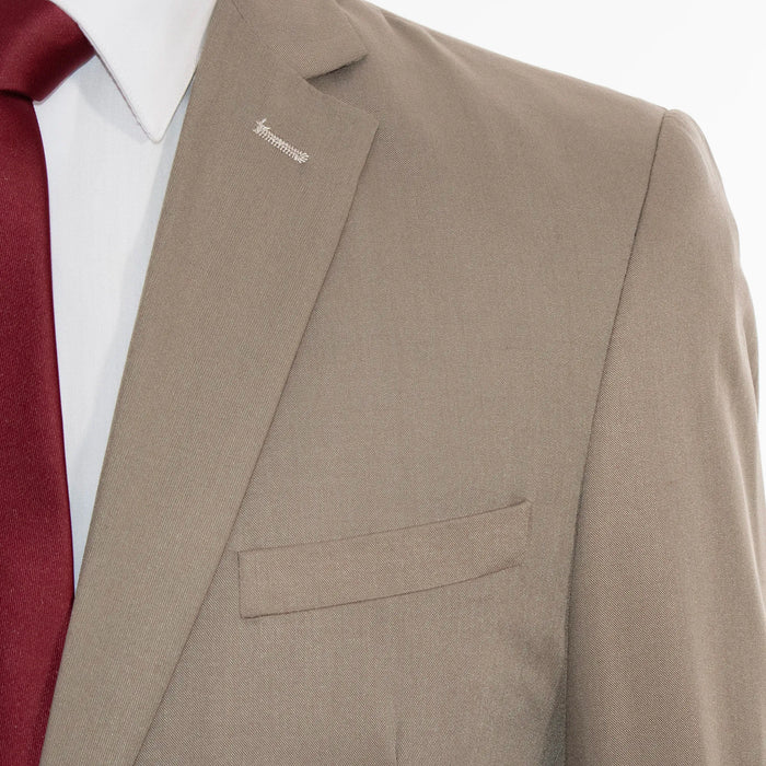 Men's Solid Tan 2-Piece Slim-Fit Suit