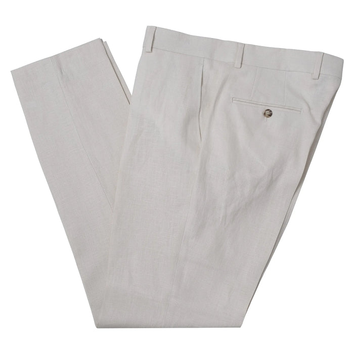 Angelo | Beige Tailored-Fit Linen Pants