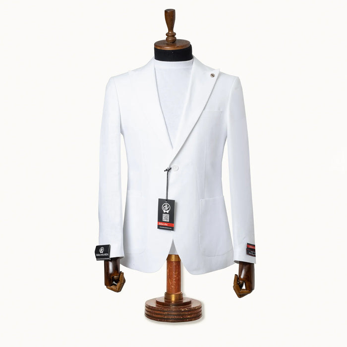 Angelo | White 2-Piece Tailored-Fit Linen Suit