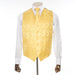 Canary Yellow Paisley Vest with Matching Necktie and Hanky