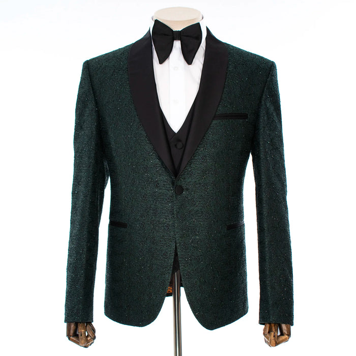 Green Sparkle 3-Piece Tailored-Fit Tuxedo