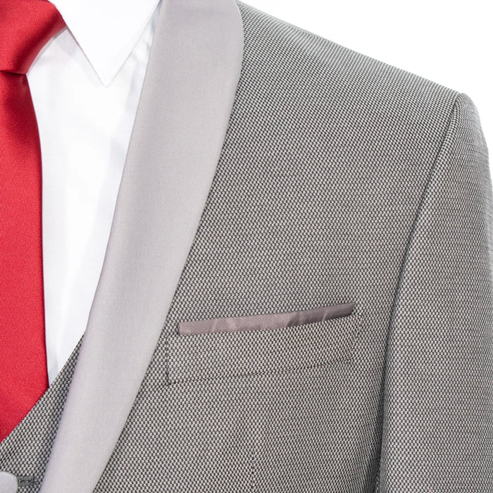 Gray Microcheck 3-Piece Tailored-Fit Suit