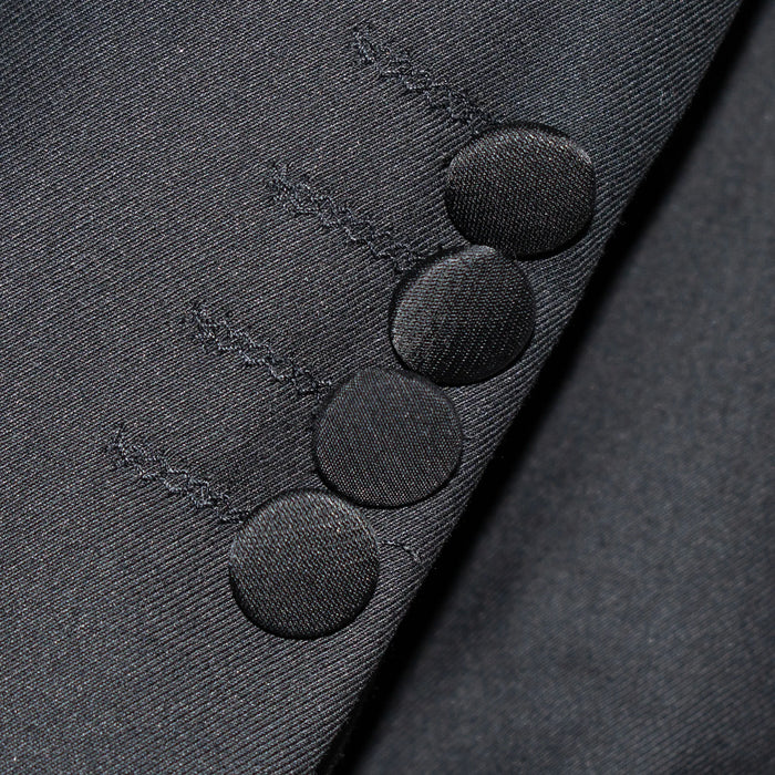 Black 2-Piece Slim-Fit Tuxedo with Rhinestone Peak Lapels