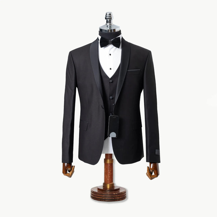 Black 3-Piece Tailored-Fit Tuxedo