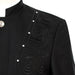 Men's Black Embroidered 2-Piece Slim-Fit Suit with Mandarin Collar