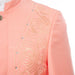 Men's Coral Embroidered 2-Piece Slim-Fit Suit with Mandarin Collar