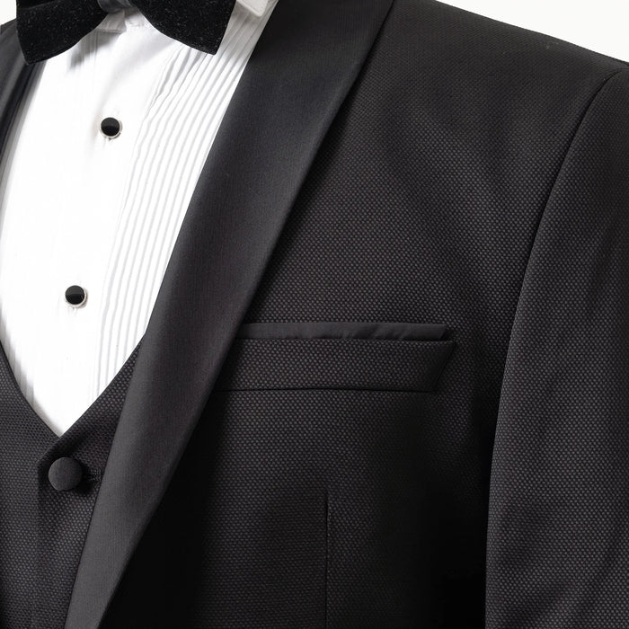 Black Birdseye 3-Piece Tailored-Fit Tuxedo