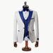 White and Royal Blue Boucle 3-Piece Tailored-Fit Tuxedo