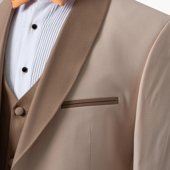 Beige Birdseye 3-Piece Tailored-Fit Tuxedo